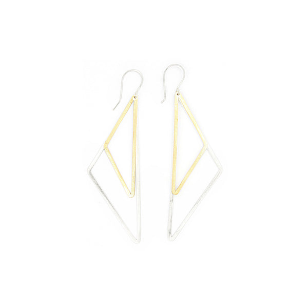 Shape Earrings: Double Half Diamond
