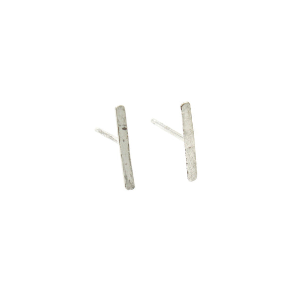 Hammered Bar Stud Earrings