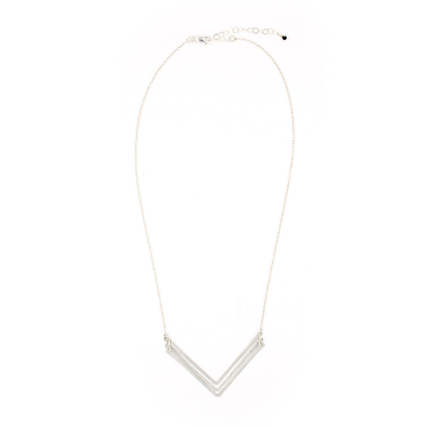 Chevron Necklace, Medium Triple