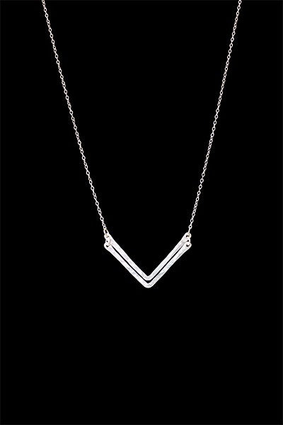 Chevron Necklace, Small Double